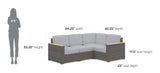 Boca Raton Outdoor 4 Seat Sectional by Homestyles - Brown - Rattan - 6801-40
