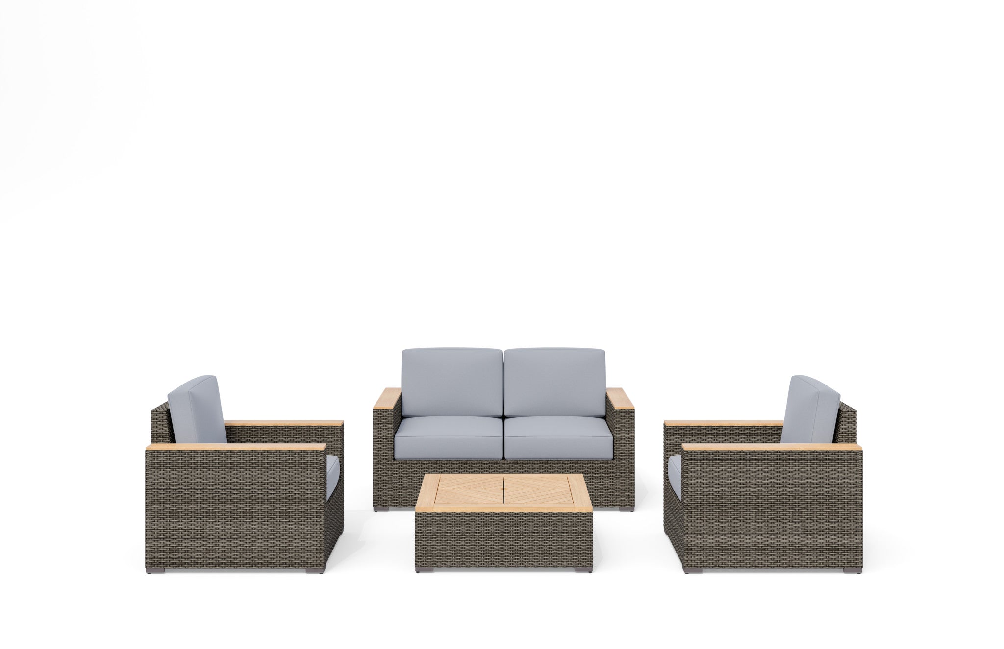 Boca Raton Outdoor Loveseat Set by Homestyles - Brown - Rattan - 6801-60-11D-21