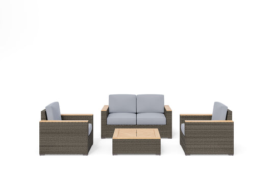 Boca Raton Outdoor Loveseat Set by Homestyles - Brown - Rattan - 6801-60-11D-21