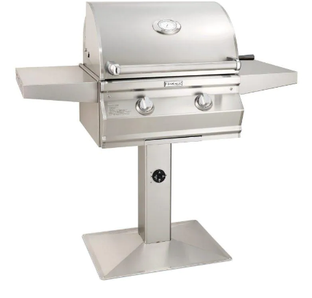 Fire Magic - 24-Inch Patio Post Mount Gas Grill With Analog Thermometer, NG, LP | CMA430S-RT1N-P6