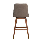 Armen Living - Amalie Swivel Bar or Counter Stool in Brown Oak Wood Finish with Taupe Boucle Fabric - 840254332041