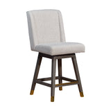 Armen Living - Stancoste Swivel Bar or Counter Stool in Grey Oak Wood Finish with Taupe Fabric - 840254332096