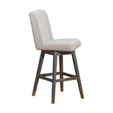 Armen Living - Stancoste Swivel Bar or Counter Stool in Grey Oak Wood Finish with Taupe Fabric - 840254332102
