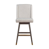 Armen Living - Stancoste Swivel Bar or Counter Stool in Grey Oak Wood Finish with Taupe Fabric - 840254332102