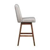 Armen Living - Stancoste Swivel Bar or Counter Stool in Brown Oak Wood Finish with Beige Fabric - 840254332164