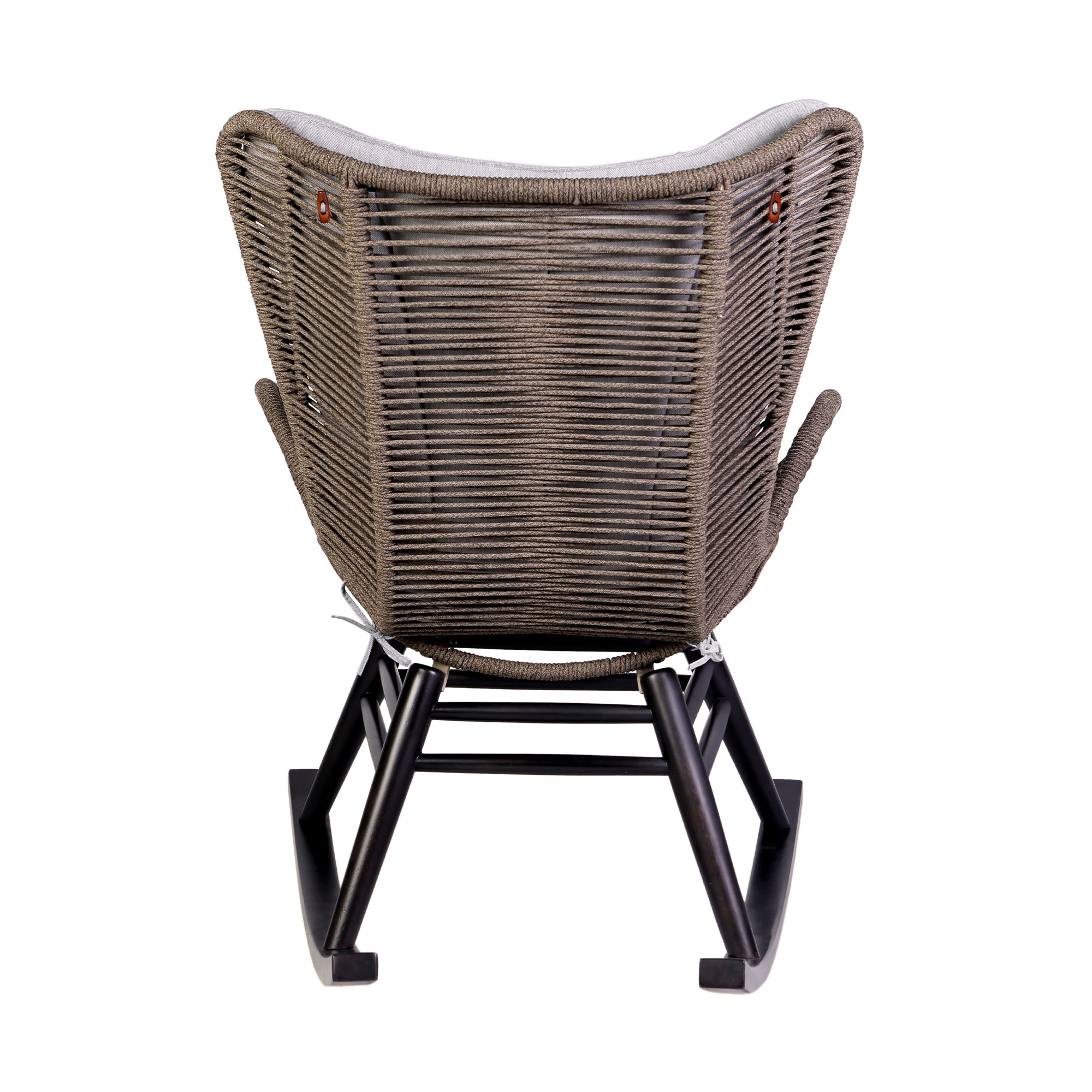 Armen Living - Fanny Outdoor Patio Rocking chair in Eucalyptus Wood and Rope - 840254332256