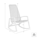 Armen Living - Sequoia Outdoor Patio Rocking Chair in Eucalyptus Wood and Rope - 840254332270