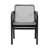 Armen Living - Brighton Outdoor Patio Dining Chair in Eucalyptus Wood and Rope - 840254332379