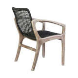 Armen Living - Brighton Outdoor Patio Dining Chair in Eucalyptus Wood and Rope - 840254332386