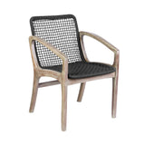Armen Living - Brighton Outdoor Patio Dining Chair in Eucalyptus Wood and Rope - 840254332386