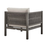 Armen Living - Cuffay 4 Piece Outdoor Patio Furniture Set in Aluminum and Rope with Cushions - 840254332430