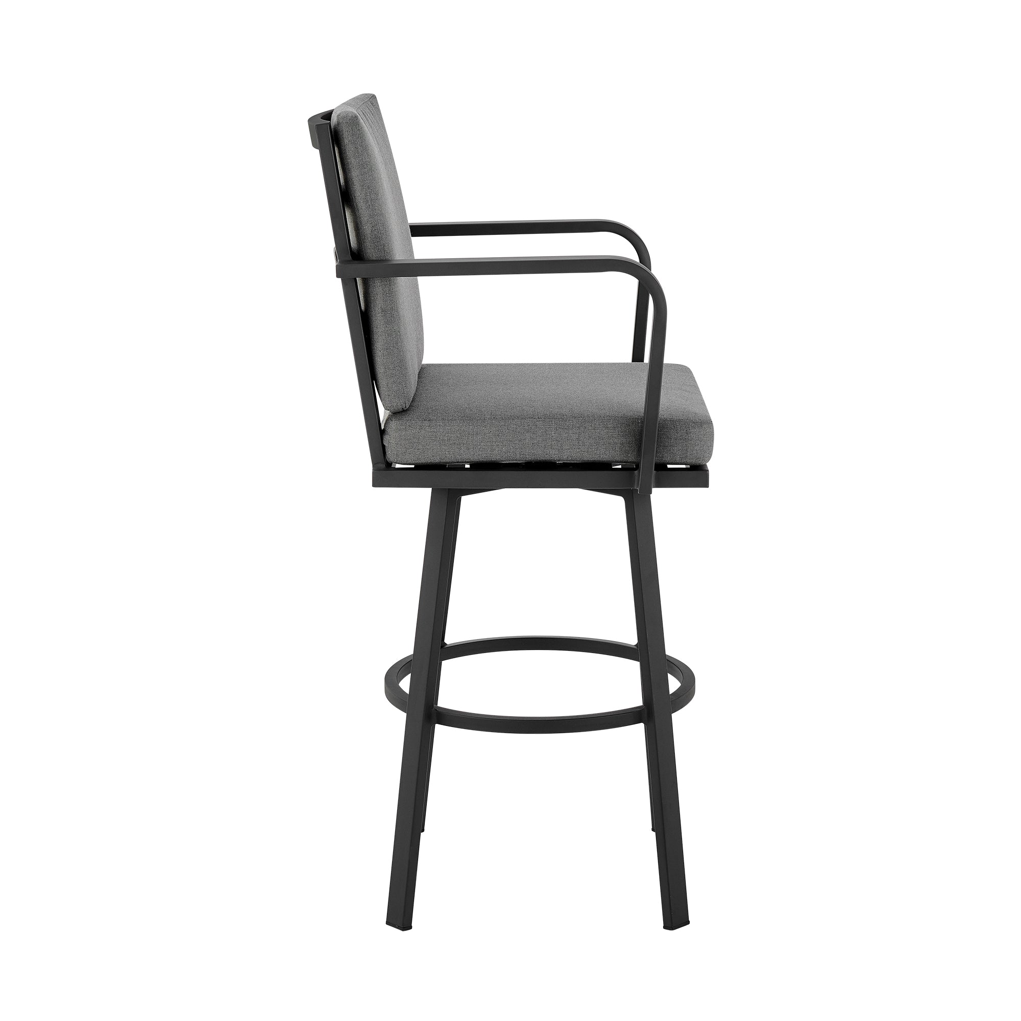 Armen Living - Don Outdoor Patio Bar or Counter Stool in Aluminum with Cushions - 840254332485