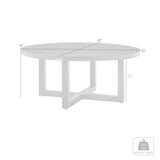 Armen Living - Argiope Outdoor Patio Round Coffee Table in Grey Aluminum  - 840254332560