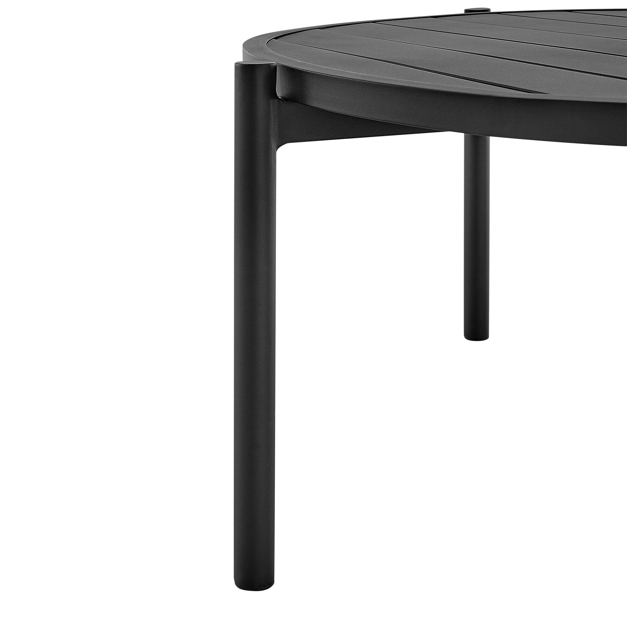 Armen Living - Tiffany Outdoor Patio Ruond Coffee Table in Black Aluminum - 840254332577