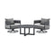 Armen Living - Argiope 3 Piece Patio Outdoor Swivel Seating Set in Dark Grey Aluminum with Grey Cushions - 840254332638