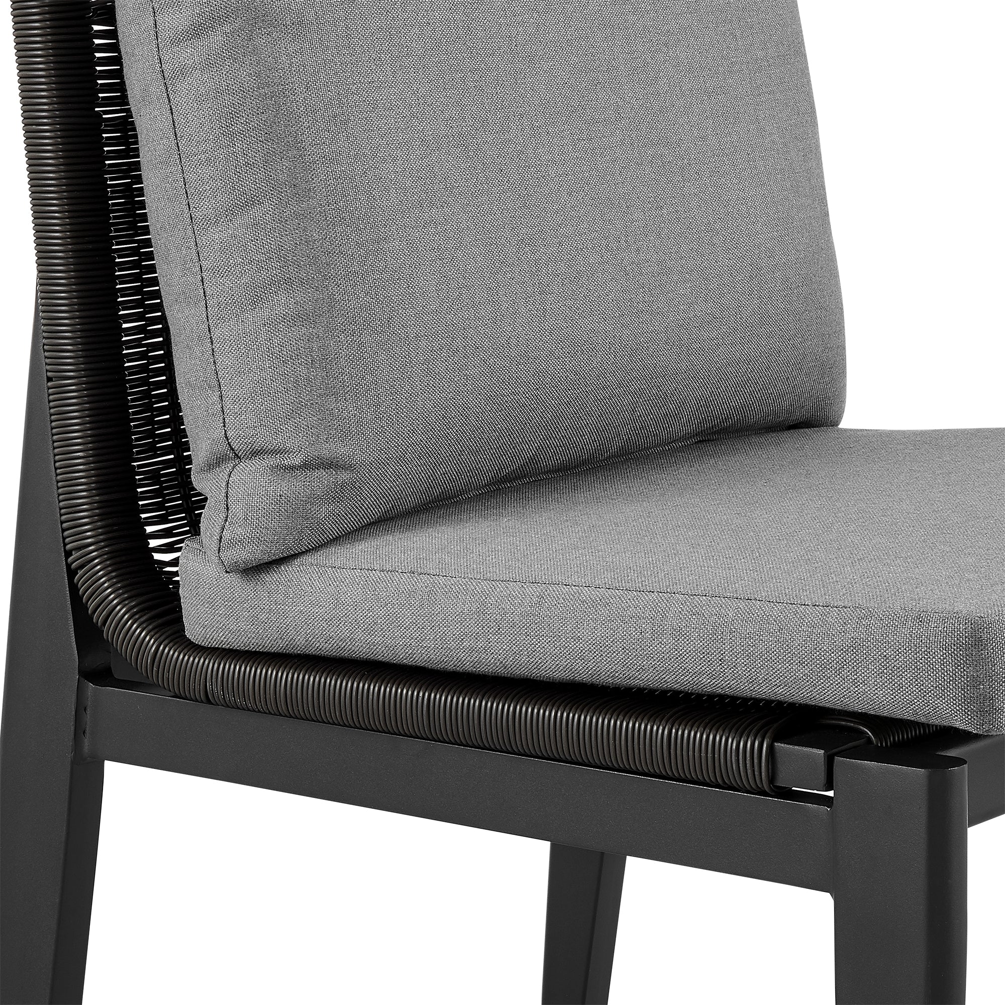 Armen Living - Grand Outdoor Patio Dining Chairs in Aluminum with Grey Cushions - Set of 2 - 840254332720