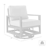 Armen Living - Grand Black Aluminum Outdoor Swivel Glider Chair with Dark Gray Cushions - 840254332737