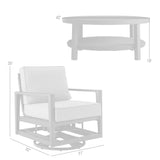 Armen Living - Grand 5 Piece Black Aluminum Outdoor Seating Set with Dark Gray Cushions - 840254332775
