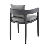 Armen Living - Argiope Outdoor Patio Dining Chairs in Aluminum with Grey Cushions - Set of 2 - 840254332997
