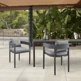 Armen Living - Argiope Outdoor Patio Dining Chairs in Aluminum with Grey Cushions - Set of 2 - 840254332997
