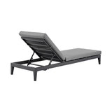 Armen Living - Argiope Outdoor Patio Adjustable Chaise Lounge Chair in Aluminum with Grey Cushions - 840254333017