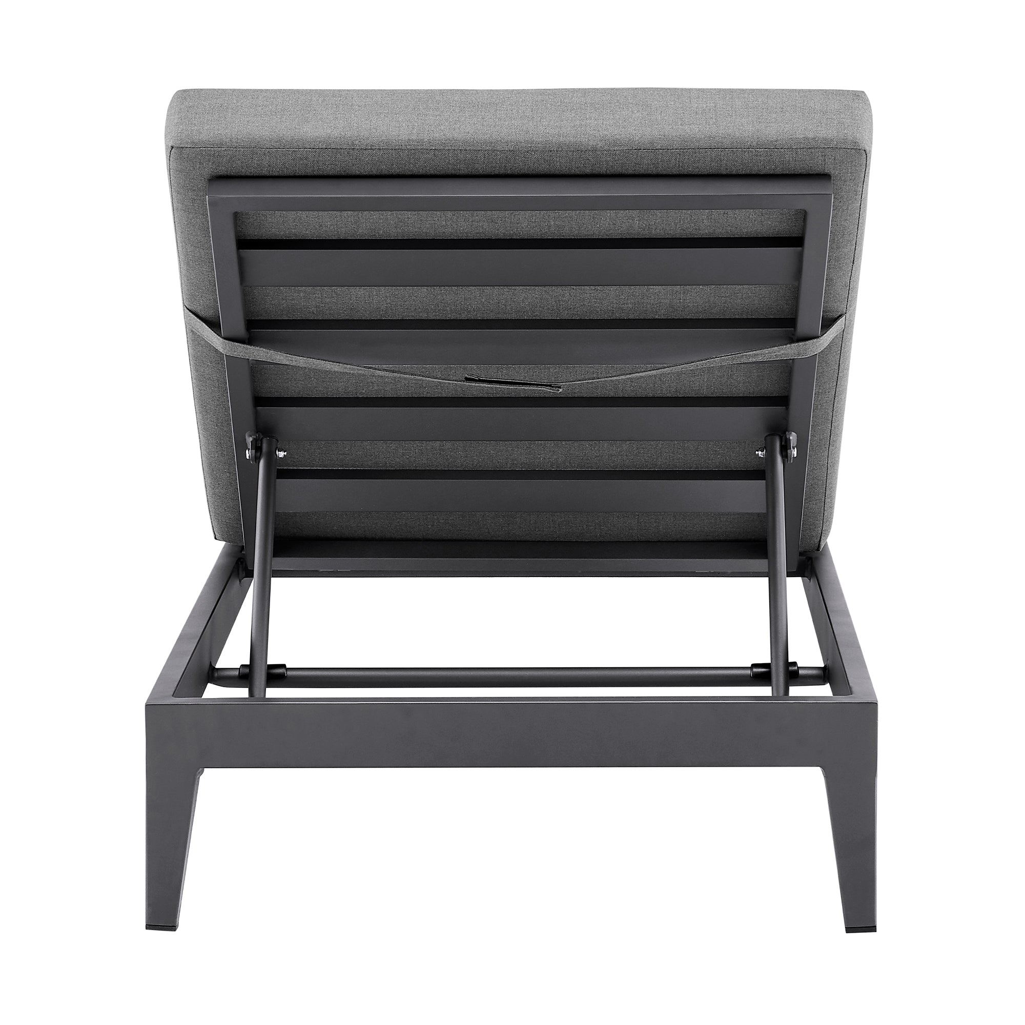 Armen Living - Argiope Outdoor Patio Adjustable Chaise Lounge Chair in Aluminum with Grey Cushions - 840254333017