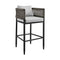Armen Living - Felicia Outdoor Patio Counter or Bar Height Bar Stool in Aluminum with Grey Rope and Cushions - 840254333109