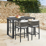 Armen Living - Felicia Outdoor Patio Bar Height Dining Table in Aluminum - 840254333123