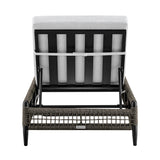 Armen Living - Felicia Outdoor Patio Adjustable Chaise Lounge Chair in Aluminum with Grey Rope and Cushions - 840254333161