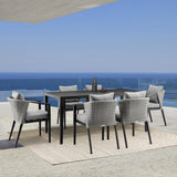 Armen Living - Aileen Outdoor Patio Dining Table in Aluminum - 840254333215