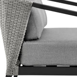 Armen Living - Aileen Outdoor Patio 4-Piece Lounge Set in Aluminum and Wicker with Grey Cushions - 840254333239
