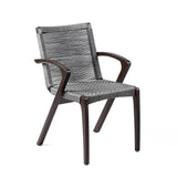 Armen Living - Nabila Outdoor Dark Eucalyptus Wood and Grey Rope Dining Chairs - Set of 2 - 840254333420