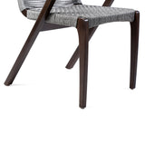 Armen Living - Nabila Outdoor Dark Eucalyptus Wood and Grey Rope Dining Chairs - Set of 2 - 840254333420
