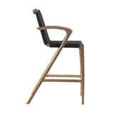 Armen Living - Nabila Outdoor Light Eucalyptus Wood and Charcoal Rope Counter and Bar Height Stool - 840254333437