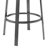 Armen Living - Neura Swivel Counter or Bar Stool in Metal with Faux Leather  - 840254333499