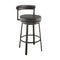 Armen Living - Neura Swivel Counter or Bar Stool in Metal with Faux Leather  - 840254333505