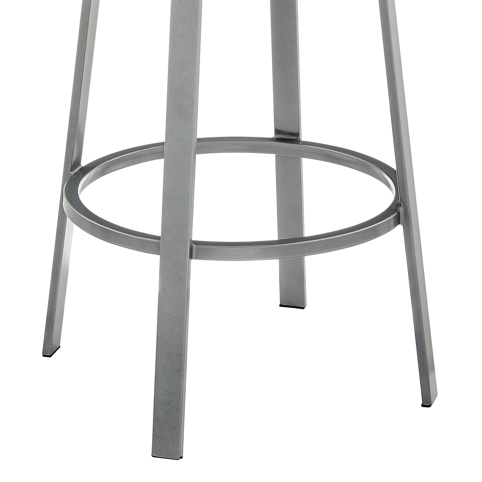 Armen Living - Neura Swivel Counter or Bar Stool in Metal with Faux Leather  - 840254333529