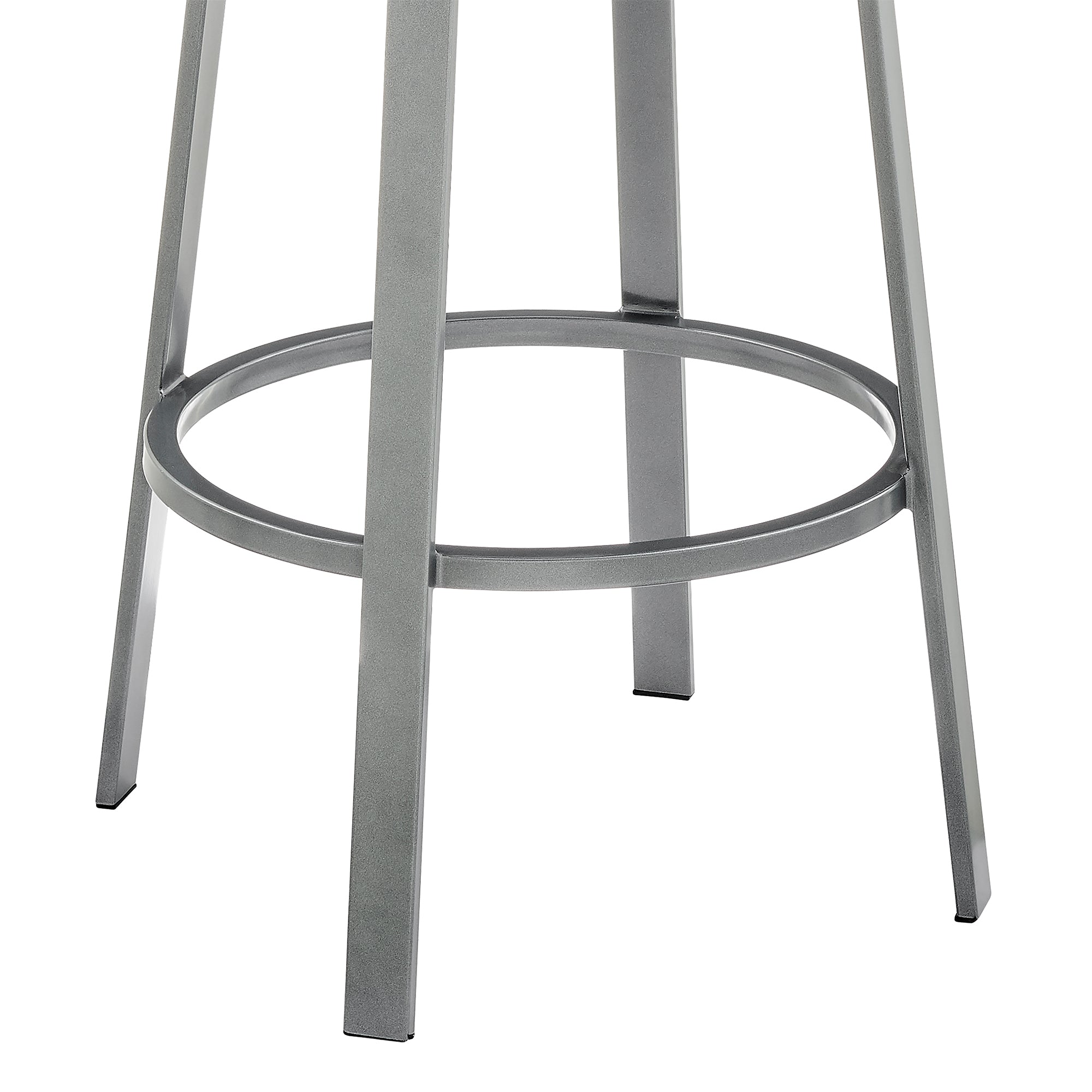 Armen Living - Neura Swivel Counter or Bar Stool in Metal with Faux Leather  - 840254333536