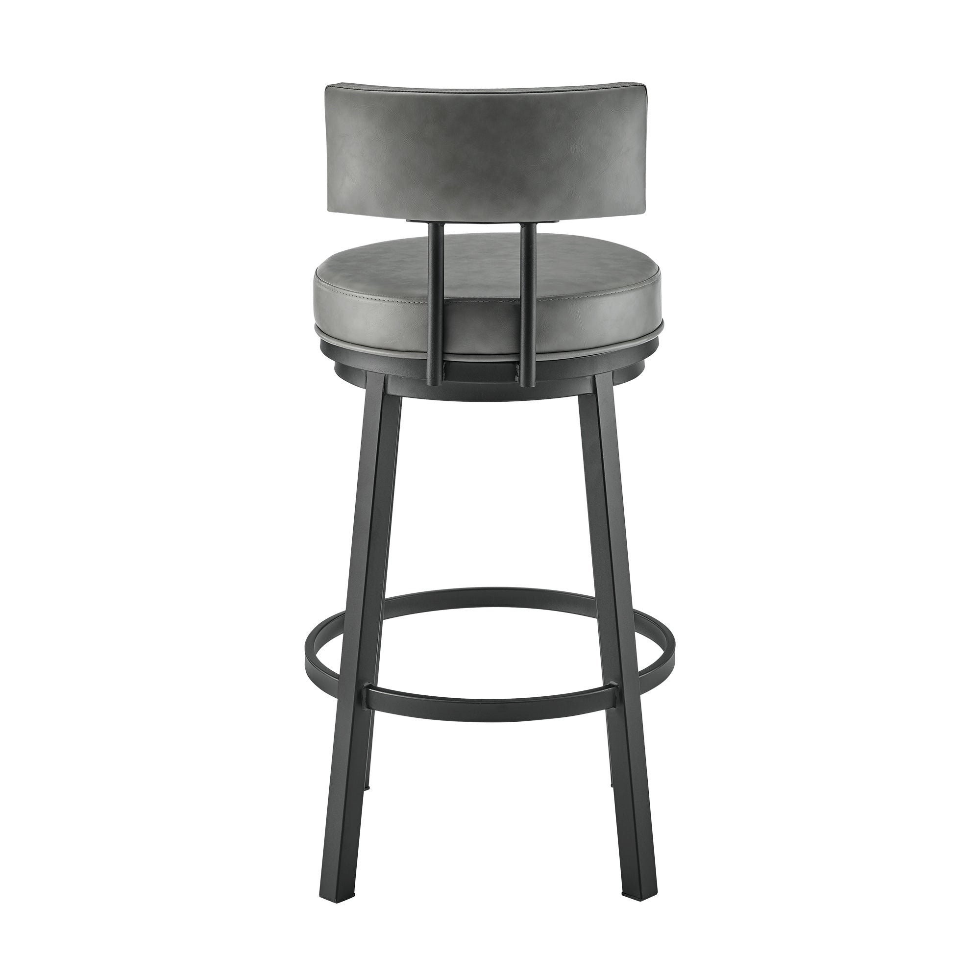 Armen Living - Dalza Swivel Counter or Bar Stool in Metal with Faux Leather - 840254333543