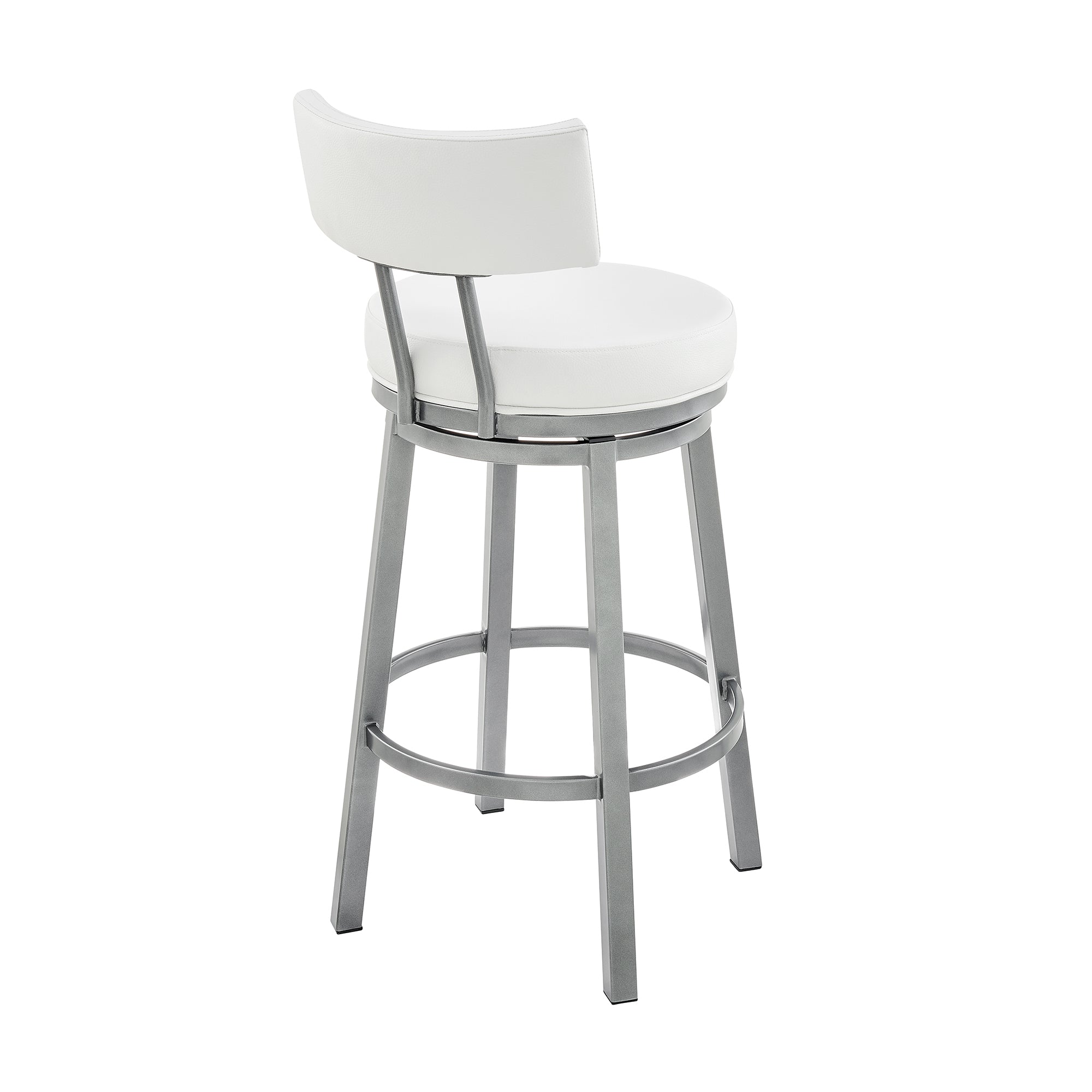 Armen Living - Dalza Swivel Counter or Bar Stool in Metal with Faux Leather - 840254333567