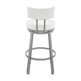 Armen Living - Dalza Swivel Counter or Bar Stool in Metal with Faux Leather - 840254333567