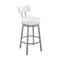 Armen Living - Dalza Swivel Counter or Bar Stool in Metal with Faux Leather - 840254333567