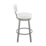 Armen Living - Dalza Swivel Counter or Bar Stool in Metal with Faux Leather - 840254333574