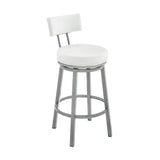 Armen Living - Dalza Swivel Counter or Bar Stool in Metal with Faux Leather - 840254333574