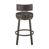 Armen Living - Dalza Swivel Counter or Bar Stool in Metal with Faux Leather - 840254333581