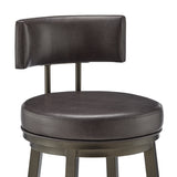 Armen Living - Dalza Swivel Counter or Bar Stool in Metal with Faux Leather - 840254333581