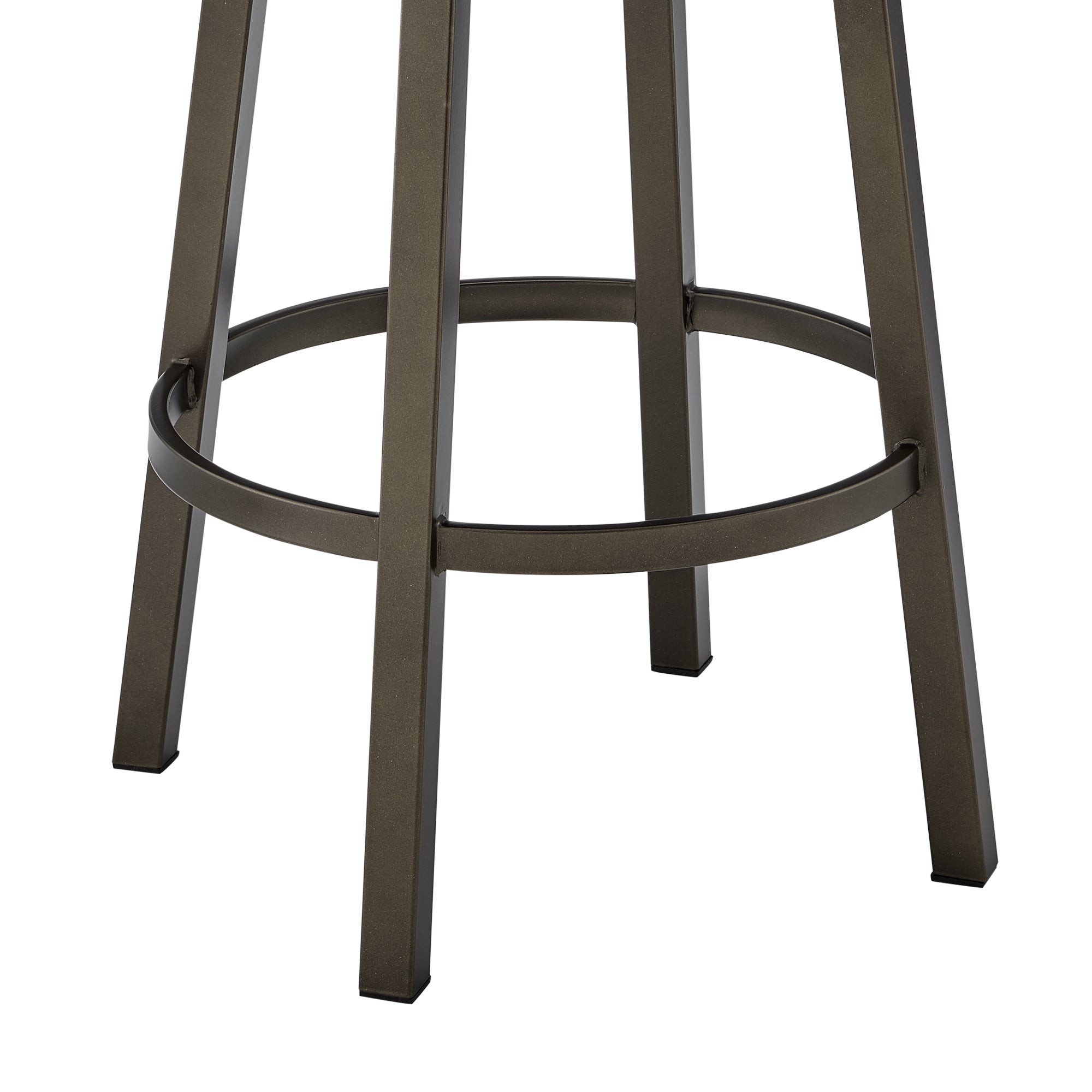 Armen Living - Dalza Swivel Counter or Bar Stool in Metal with Faux Leather - 840254333581