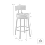 Armen Living - Dalza Swivel Counter or Bar Stool in Metal with Faux Leather - 840254333598