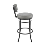 Armen Living - Rees Swivel Counter or Bar Stool in Metal with Faux Leather - 840254333604