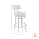 Armen Living - Rees Swivel Counter or Bar Stool in Metal with Faux Leather - 840254333611